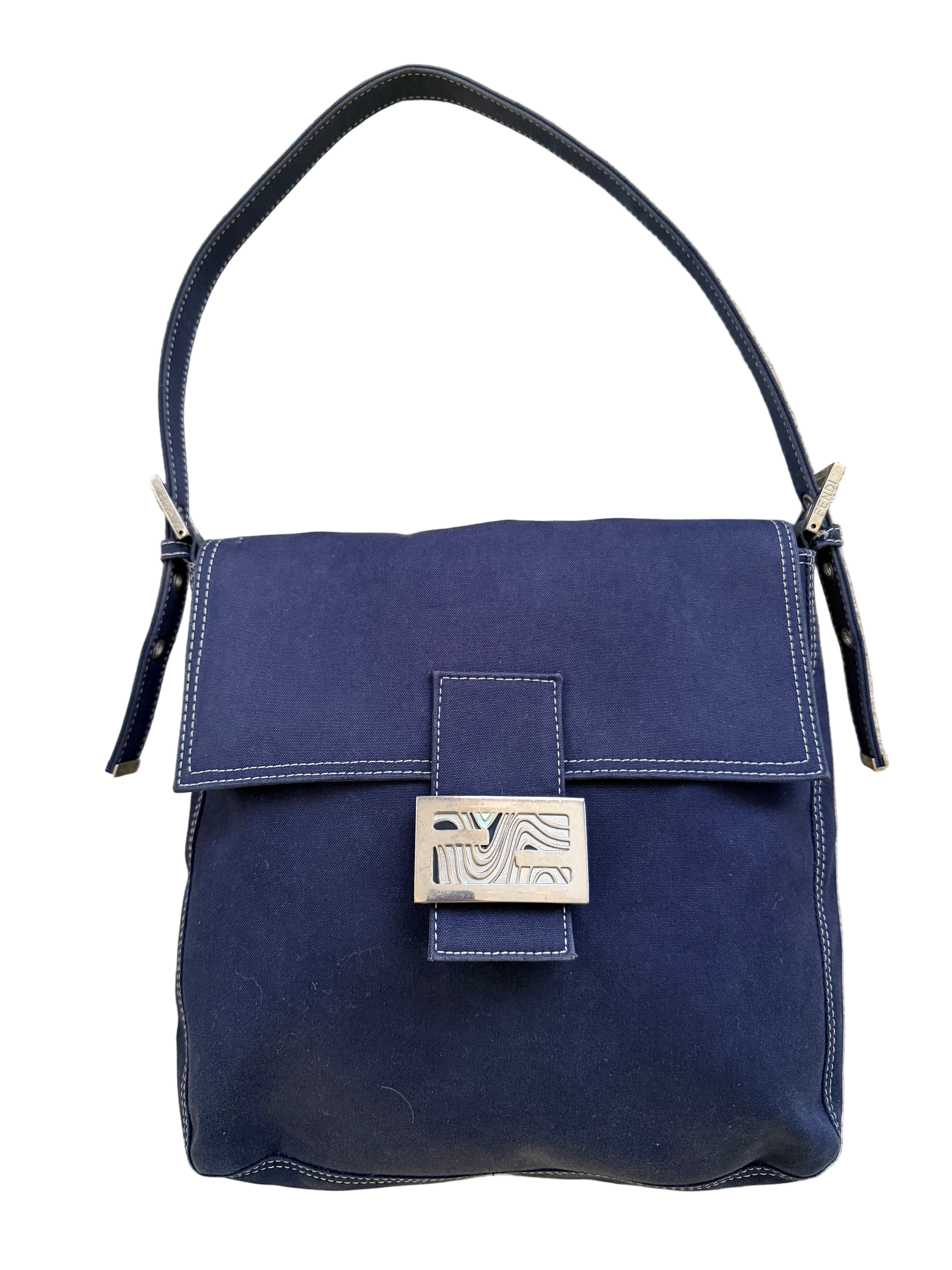 Fendi Vintage Blue Mamma Baguette