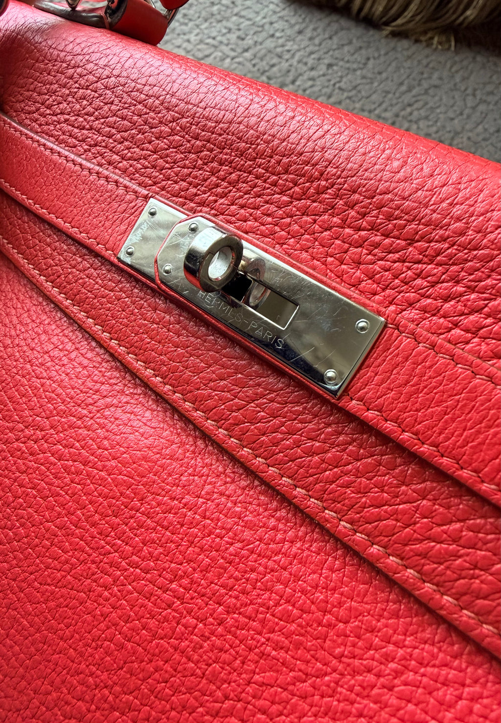 Hermes Kelly 28 Bougainvillea Clemence Leather