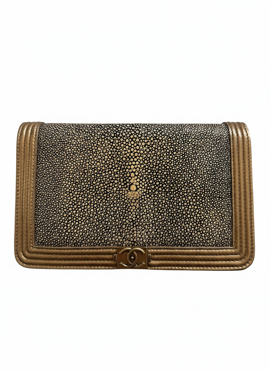 Chanel gold stingray WOC