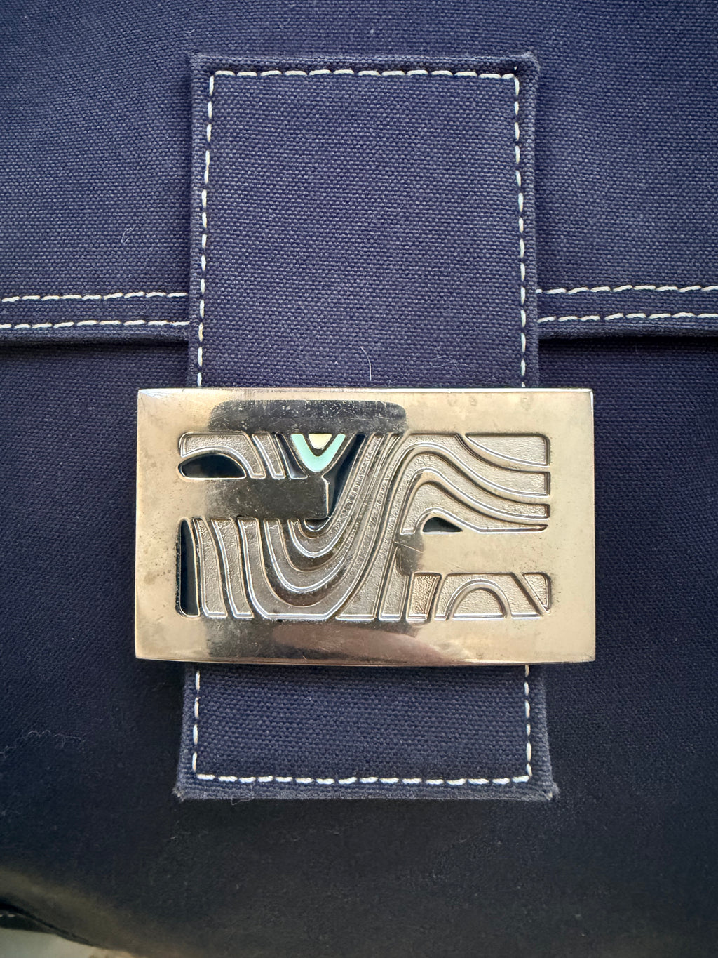 Fendi Vintage Blue Mamma Baguette