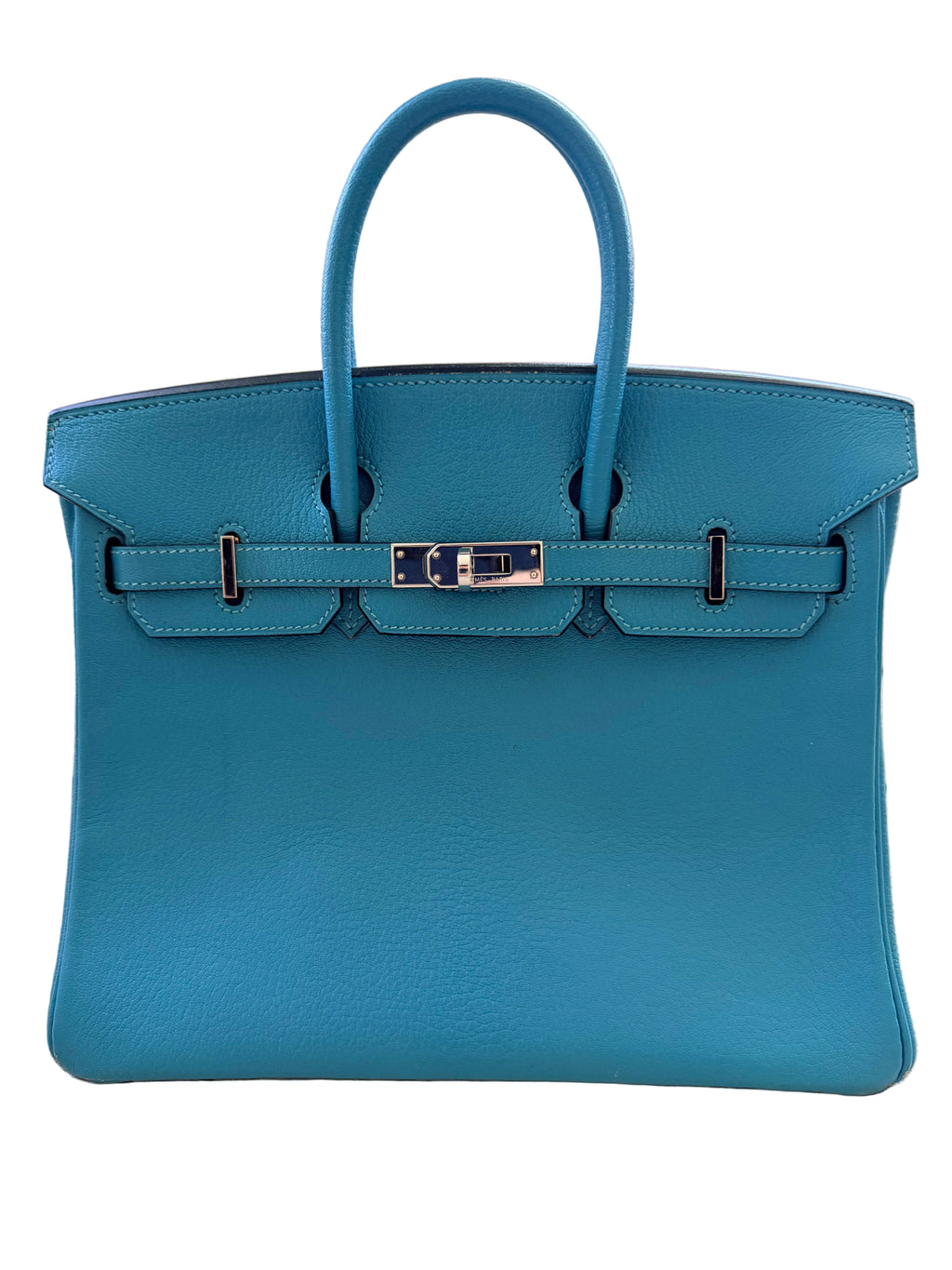 Hermès Birkin 25 Bleu Saint Cyr Chèvre Mysore - Authenticated Pre-Owned Hermès Luxury Handbag Perth Australia - View 1