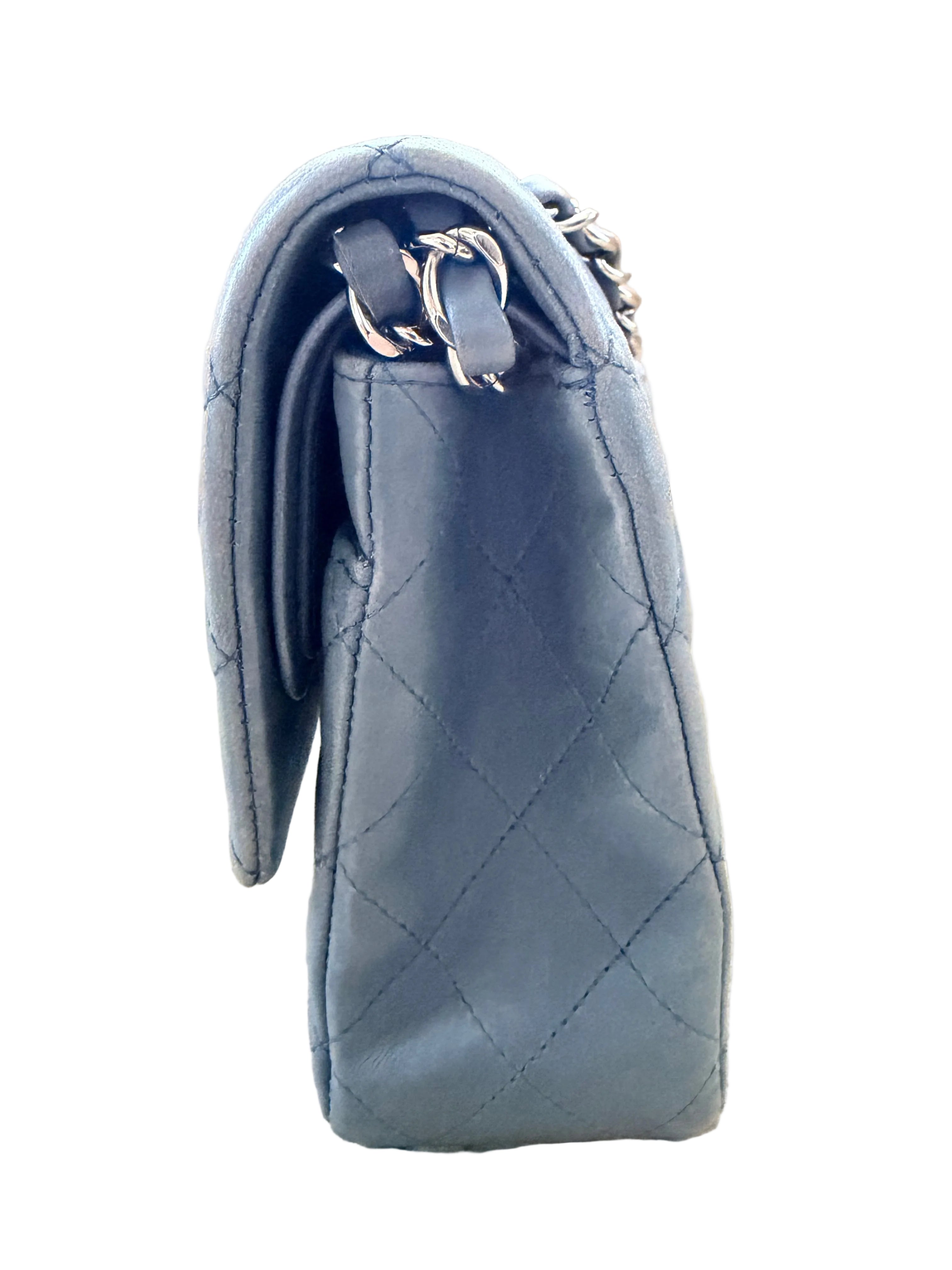 Chanel Classic Double Flap Medium Lambskin Blue