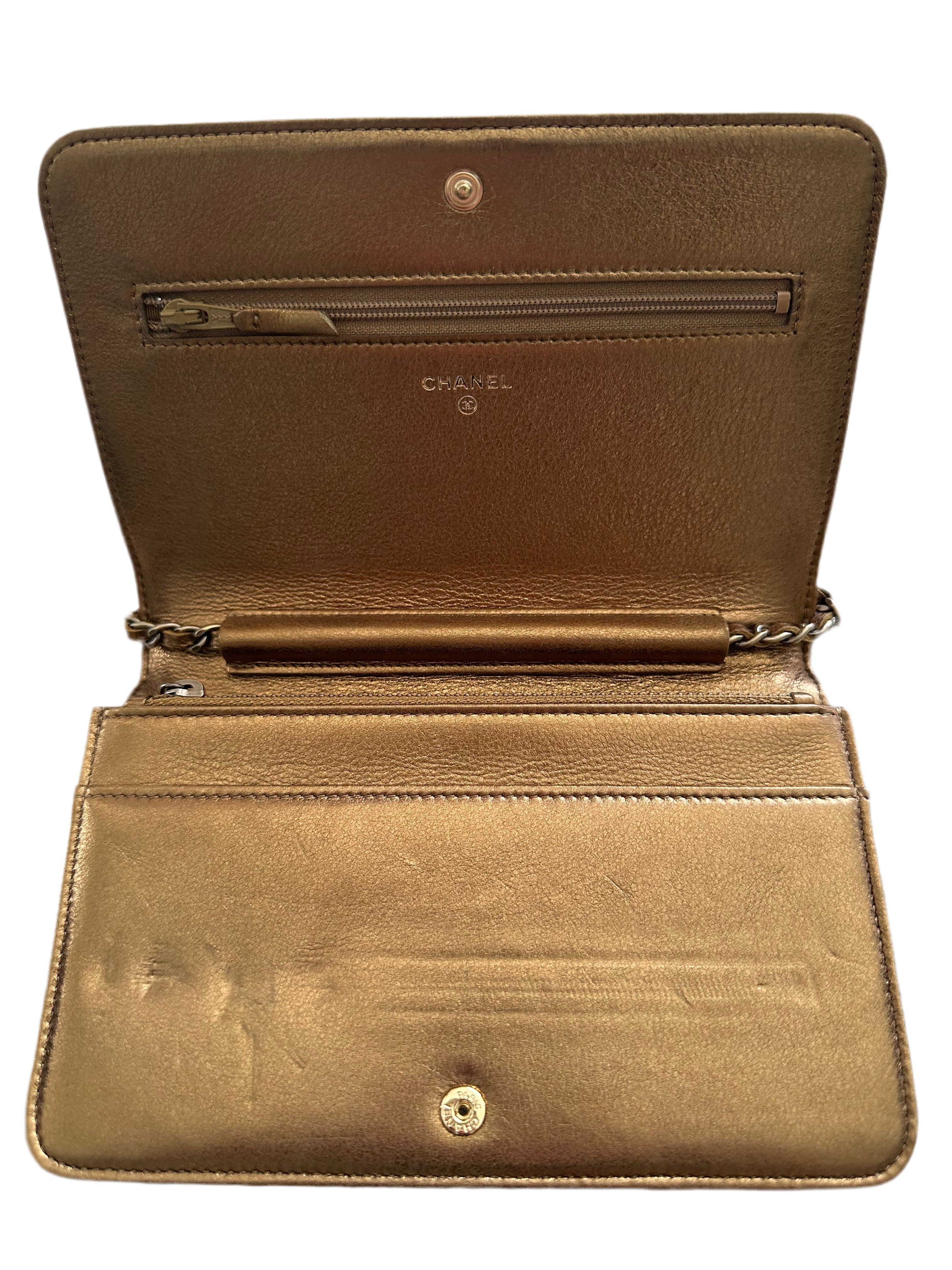 Chanel gold stingray WOC