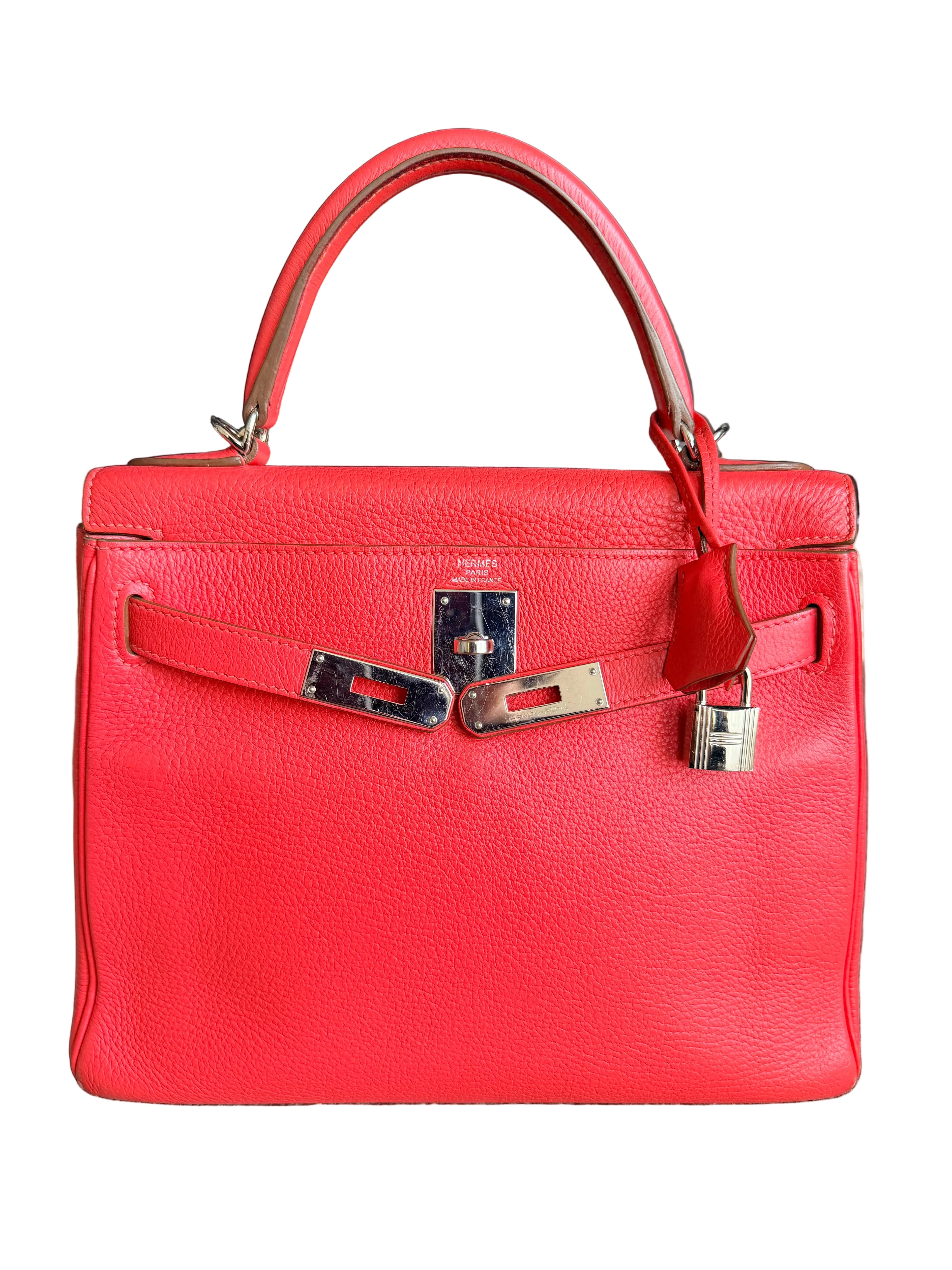 Hermes Kelly 28 Bougainvillea Clemence Leather