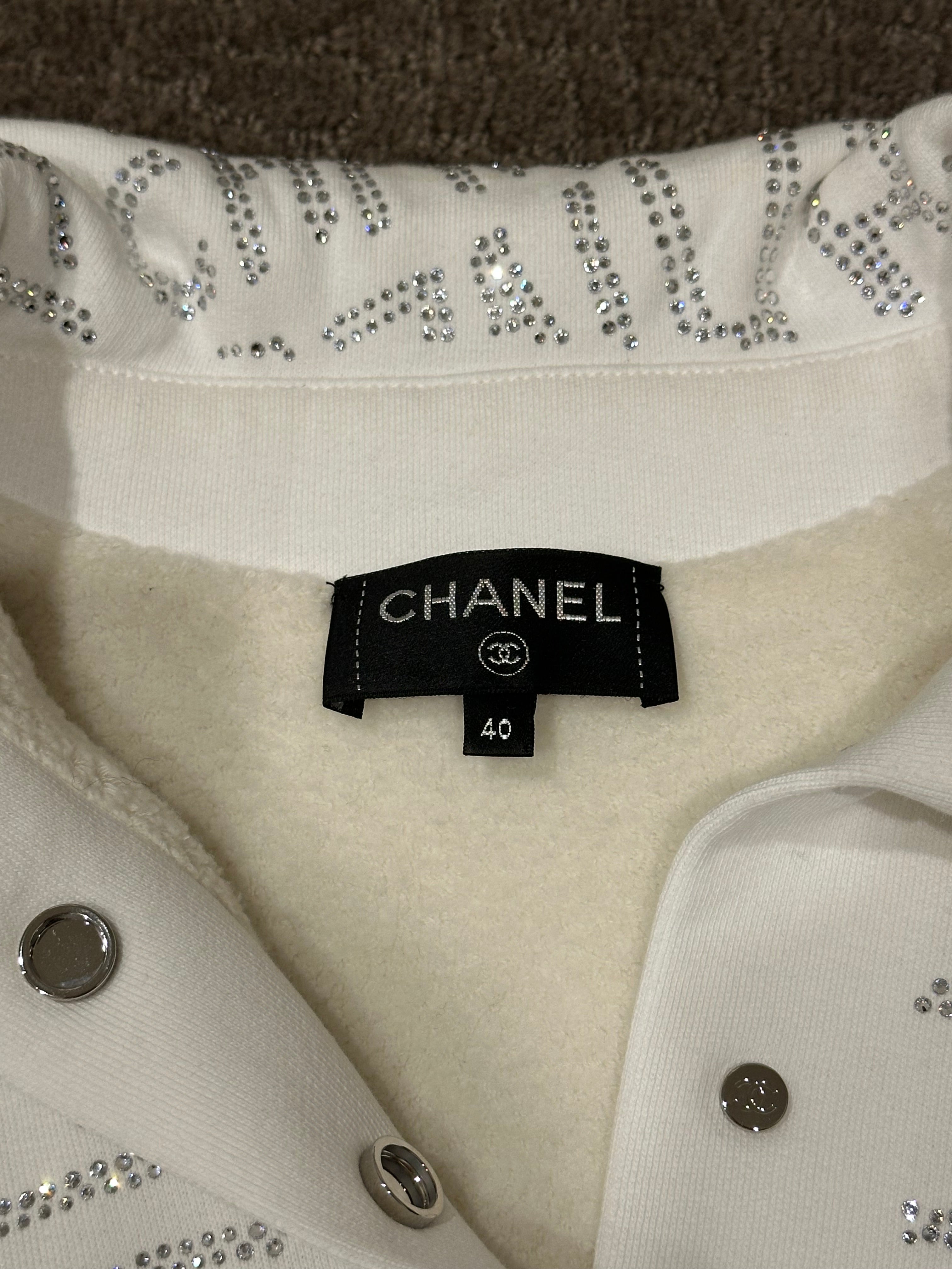Chanel Coco Neige Crystal Sweatshirt (Size 40)