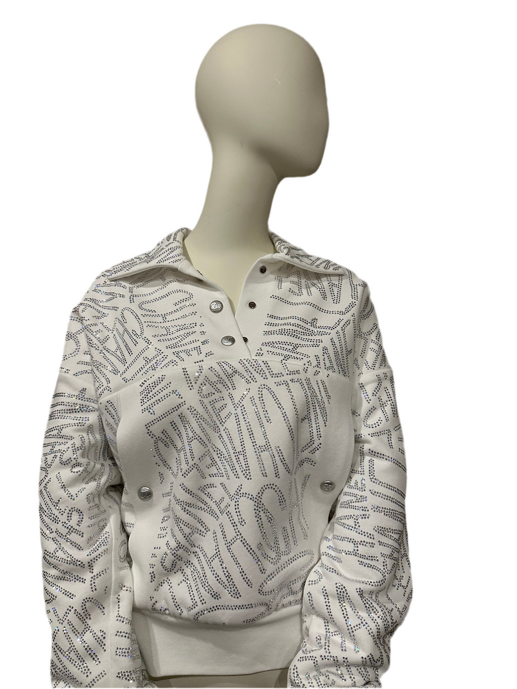 Chanel Coco Neige Crystal Sweatshirt (Size 40)