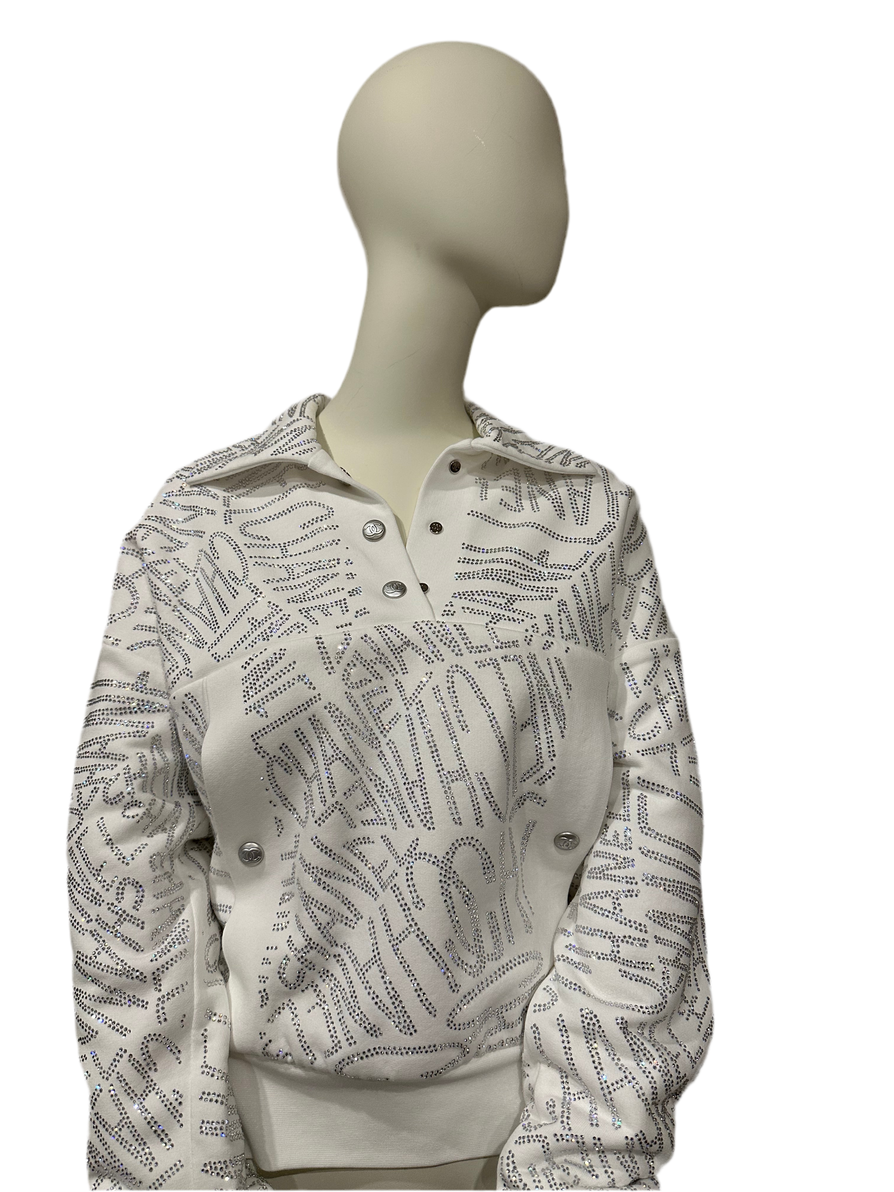 Chanel Coco Neige Crystal Sweatshirt (Size 40)