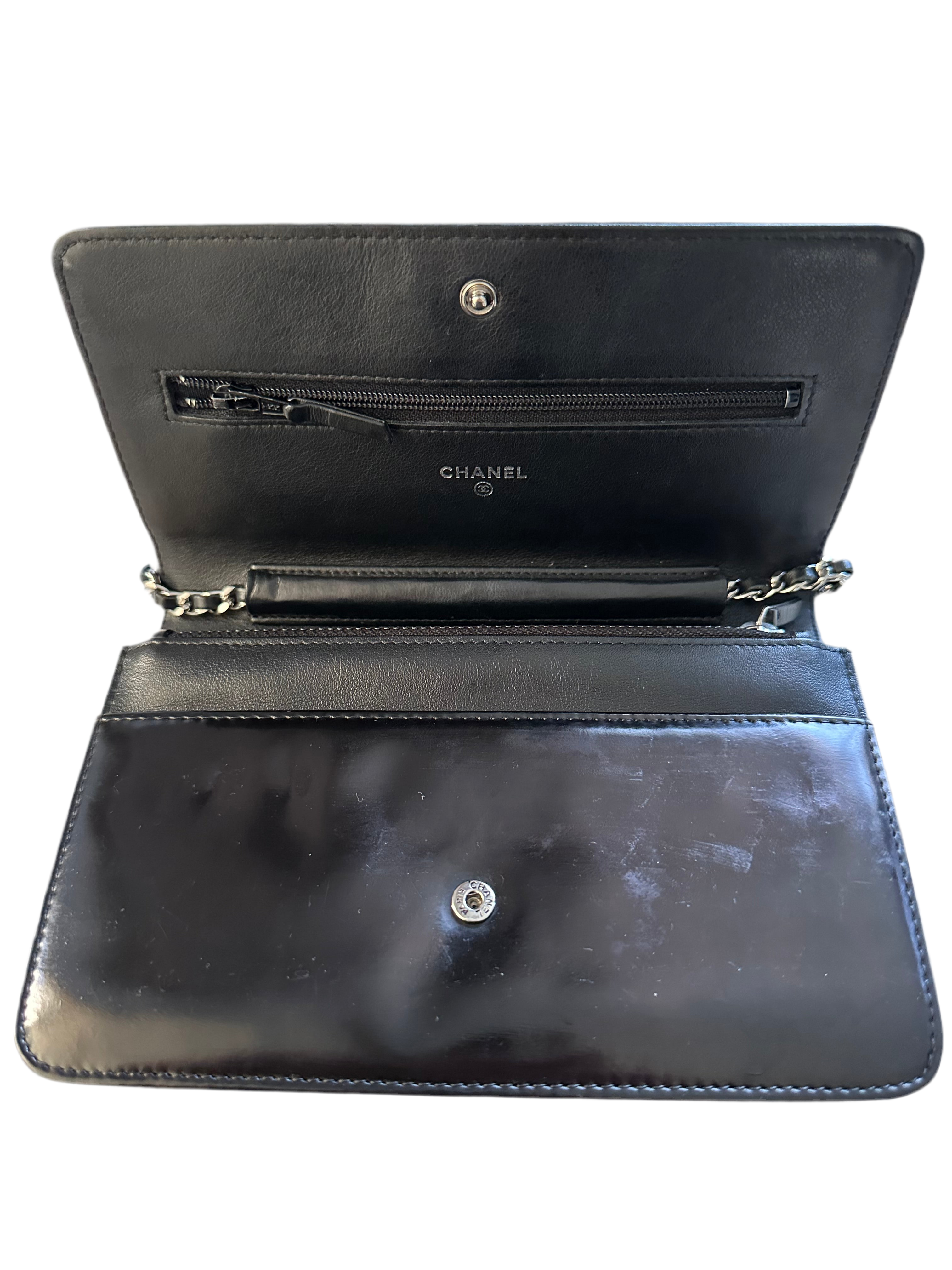 Chanel black patent Boy WOC