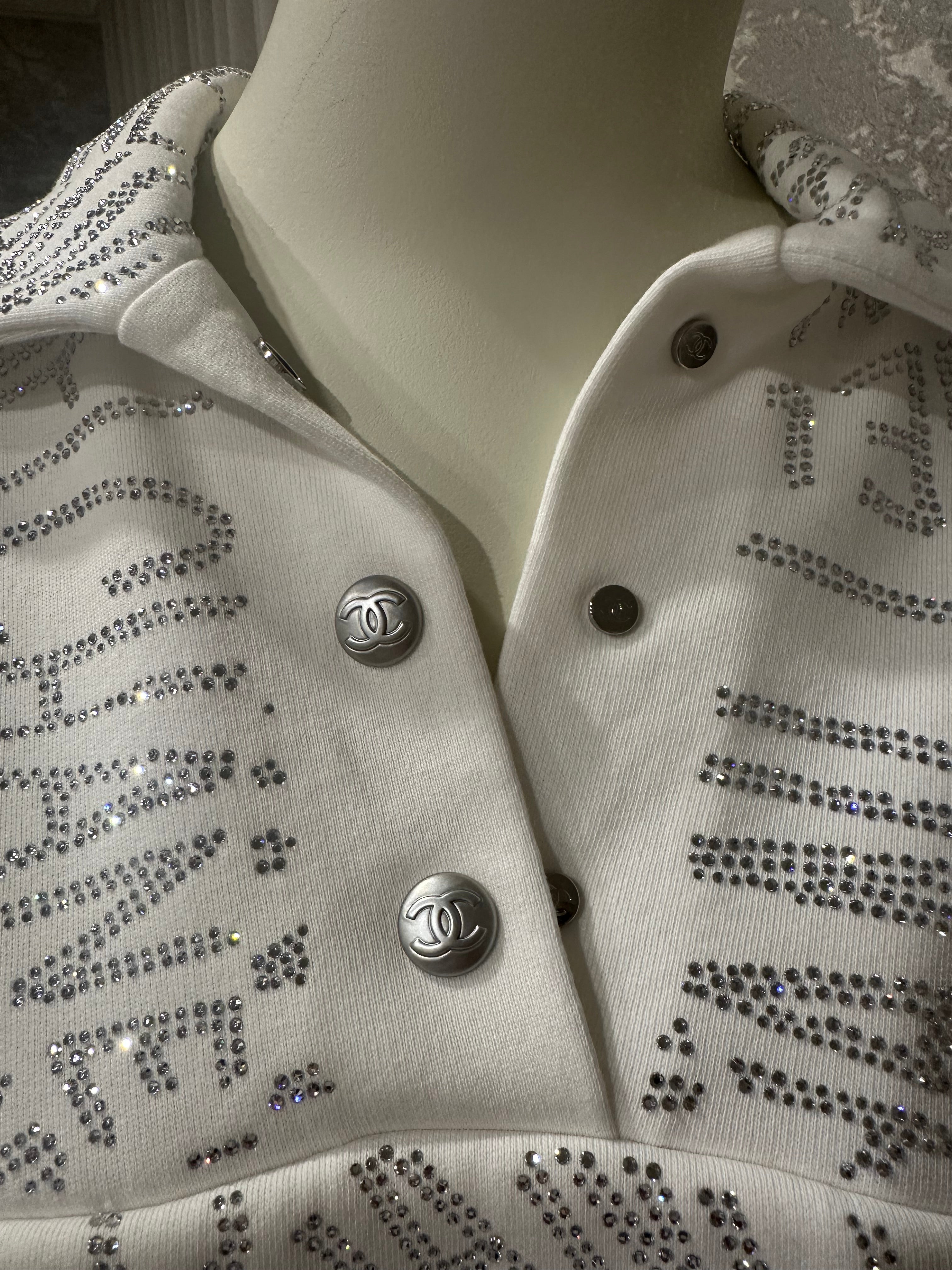 Chanel Coco Neige Crystal Sweatshirt (Size 40)