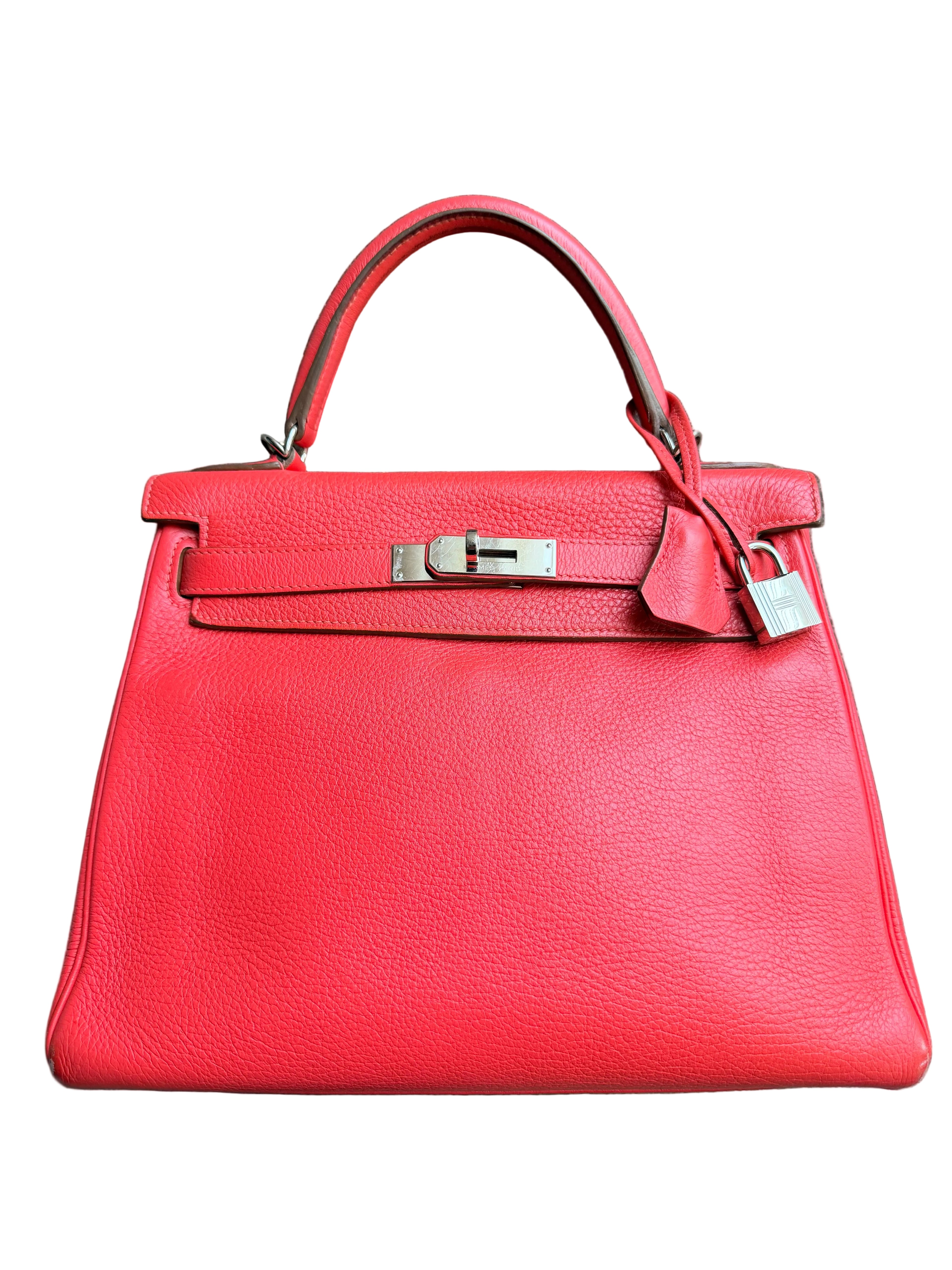 Hermes Kelly 28 Bougainvillea Clemence Leather