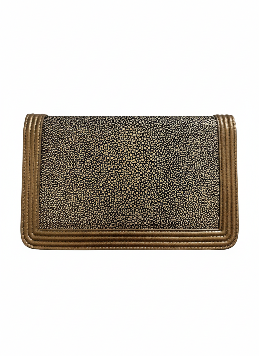 Chanel gold stingray WOC