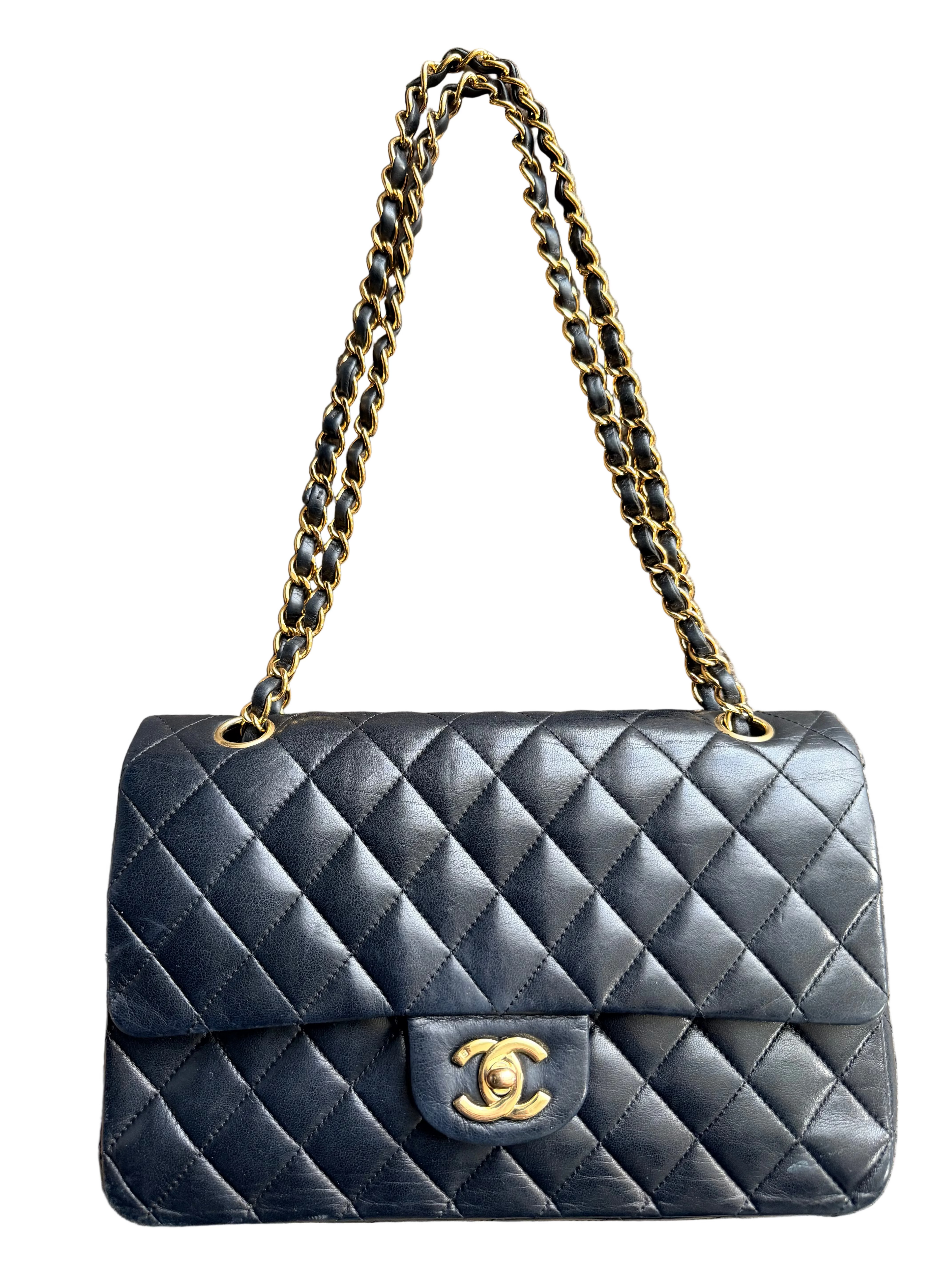 Chanel Classic Double Flap Medium Handbag Black Lambskin