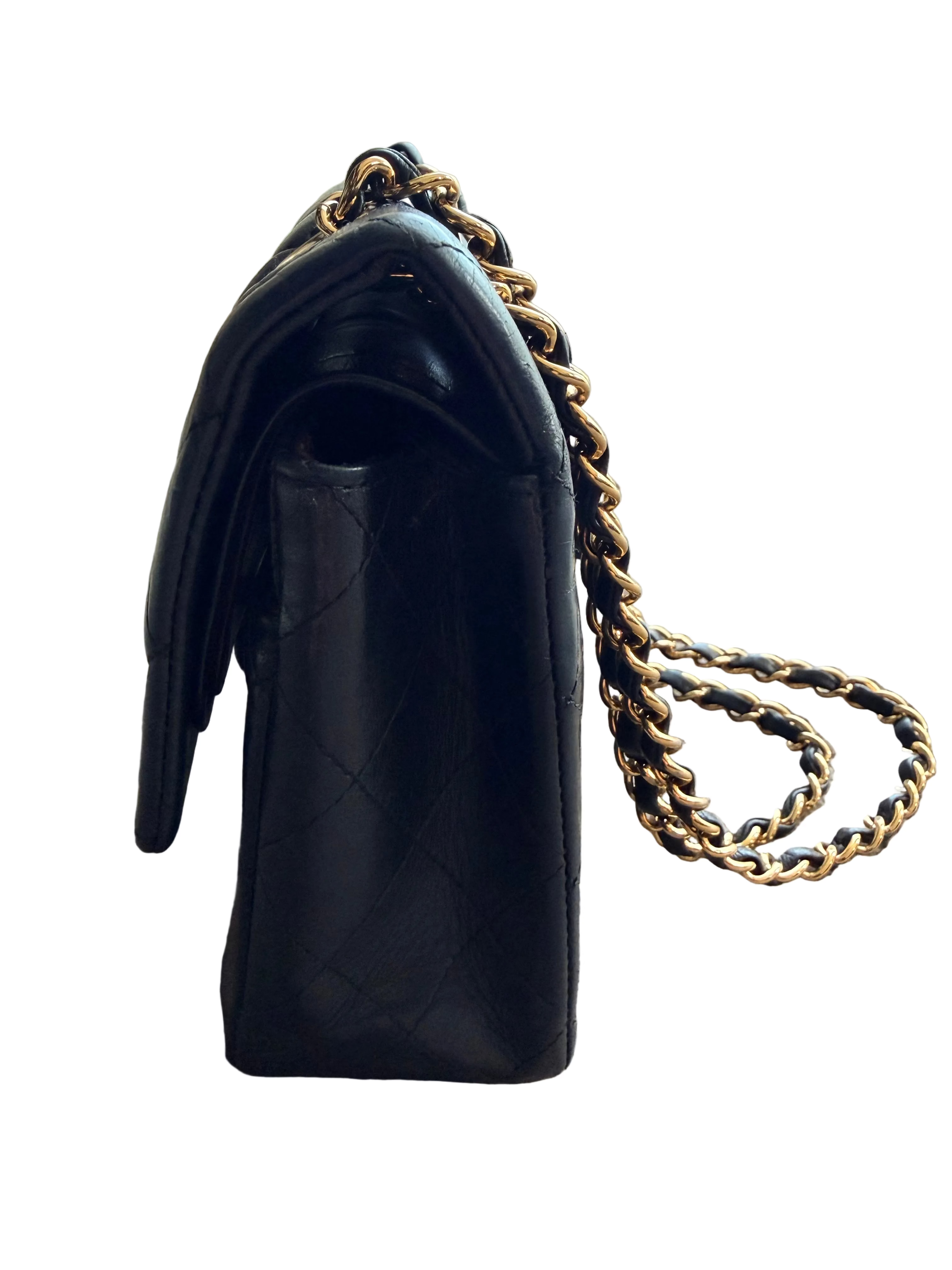 Chanel Classic Double Flap Medium Handbag Black Lambskin