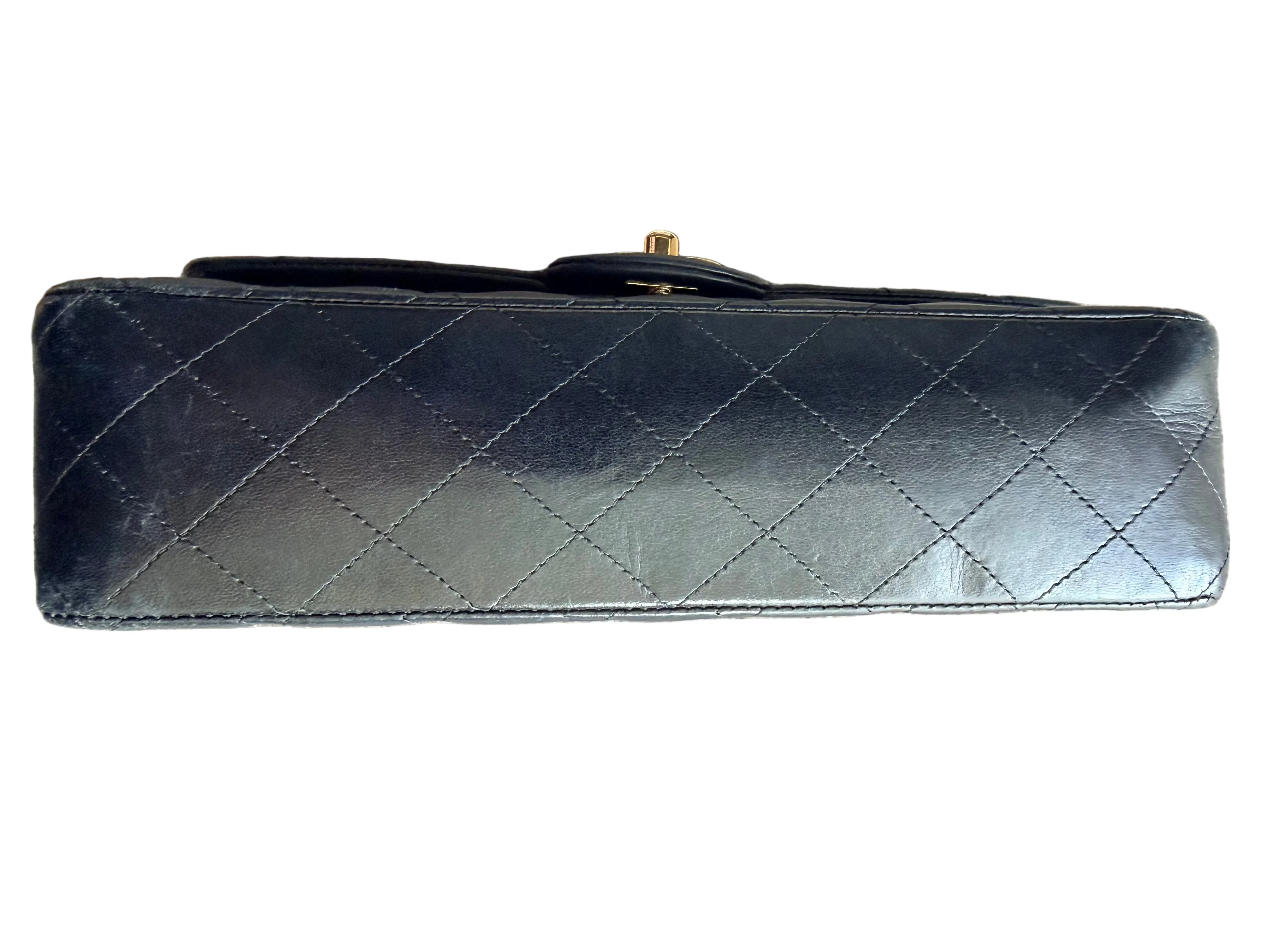 Chanel Classic Double Flap Medium Handbag Black Lambskin